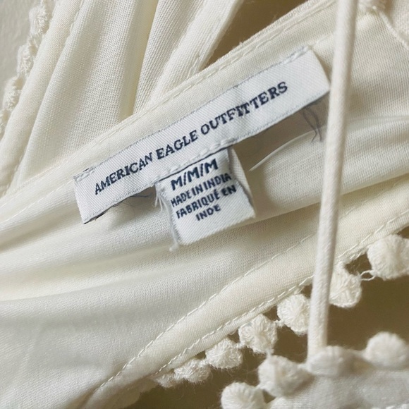 American Eagle Outfitters Cream Halter Neck Fridge Hem Romper Women’s Medium - Picture 6 of 8